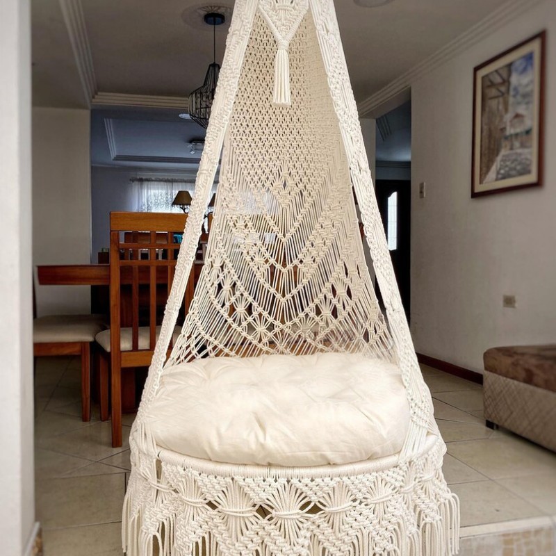 Macrame Hammock Chair, Macrame Round Swing, Hanging Cotton Macrame Hammock Chair, Macrame Swing Chair WOMS#558