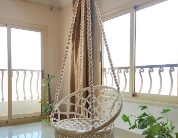 Handwoven Cotton Macramé Hammock Hanging Chair Swing for Indoor & Outdoor Use WOMS#434