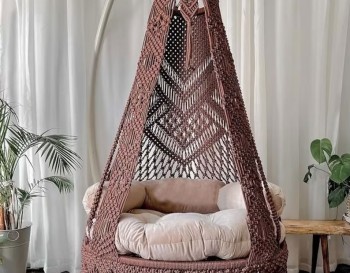 Macrame Swing, Macrame Hammock Chair, Macrame Round Swing, Hanging Cotton Macrame Hammock Chair, Macrame Swing Chair, Macrame handmade Swing WOMS#460
