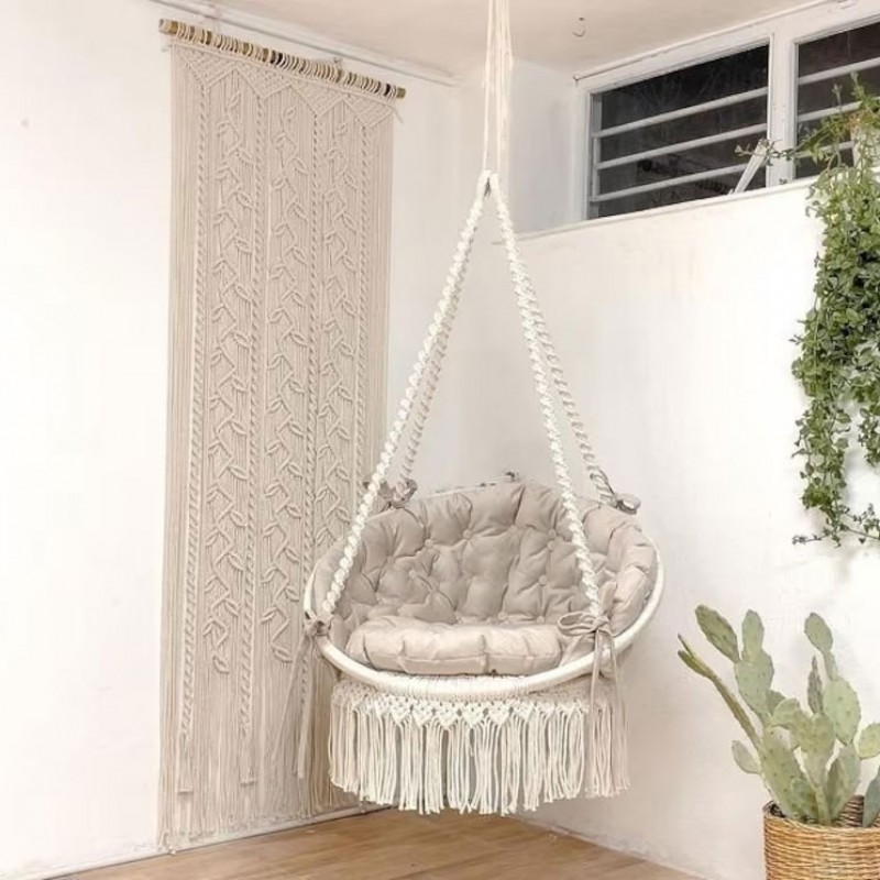 Macrame Hammock Chair, Macrame Round Swing, Hanging Cotton Hammock Chair WOMS#463