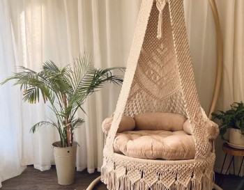 Luxuorious Swing, Macrame Hammock Chair, Macrame Round Swing, Hanging Cotton Macrame Hammock Chair, Macrame Swing Chair WOMS#470