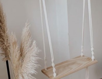 Handcraft Macrame Wood Swing, Wood Swing, Tree Swing Adult, Boho Swing, Outdoor Swing, Indoor/Outdoor Swing, Wedding Swing WOMS#477