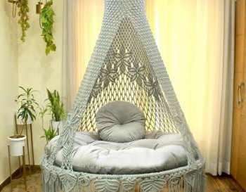 NEW WONDERFUL Macrame Hammock Chair, Macrame Round Swing, Hanging Cotton Macrame Hammock Chair, Macrame Swing Chair WOMS#478