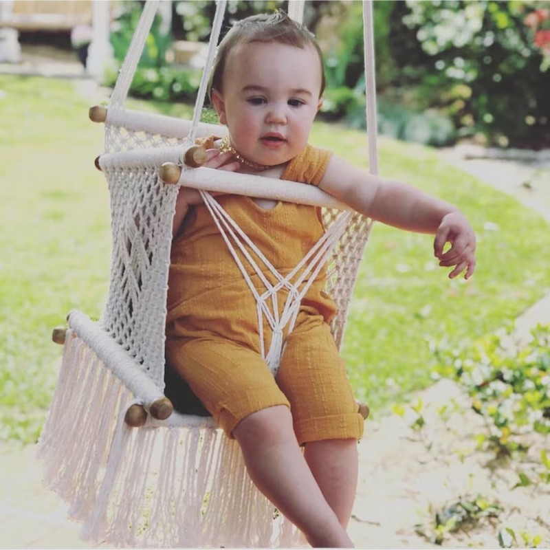 Baby Toddler Hanging Swing Chair Wooden Swing Seat Infants Indoor Outdoor Swing WOMS#479