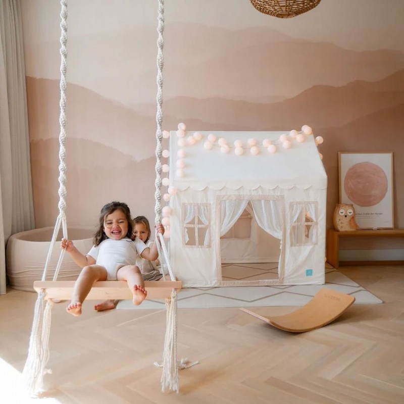 Lovely Macrame Wood Swing, Wood Swing, Tree Swing Adult, Boho Swing, Outdoor Swing, Indoor/Outdoor Swing, Wedding Swing WOMS#408