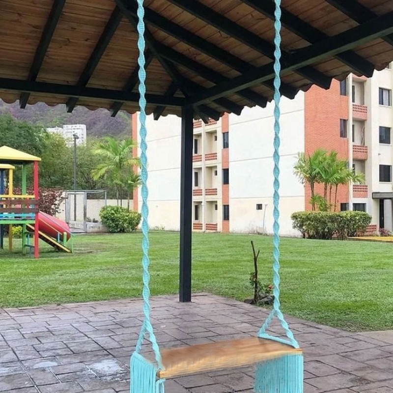 Luxury Macrame Swing, Macrame Wood Swing, Wood Swing, Tree Swing Adult, Boho Swing, Outdoor Swing, Indoor/Outdoor Swing, Wedding Swing WOMS#492