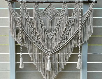 boho macrame wall hanging, color bohemian wall decor for bedroom, living roomMC#102