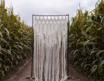 Macrame Curtain, wall hanging Modern geometric woven tapestry Long crochet mural curtain Home decoration latest design curtains MC#107