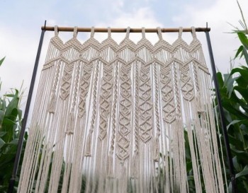 Macrame Curtain, wall hanging Modern geometric woven tapestry Long crochet mural curtain Home decoration latest design curtains MC#107