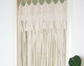 Handmade boho macrame curtain, boho macrame wedding backdrop, macrame door curtain MC#108