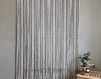 Heavy Design Handmade Macrame Curtain, wall hanging Modern geometric woven tapestry Long crochet mural curtain Home decoration MC#109