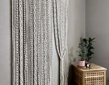 Heavy Design Handmade Macrame Curtain, wall hanging Modern geometric woven tapestry Long crochet mural curtain Home decoration MC#109
