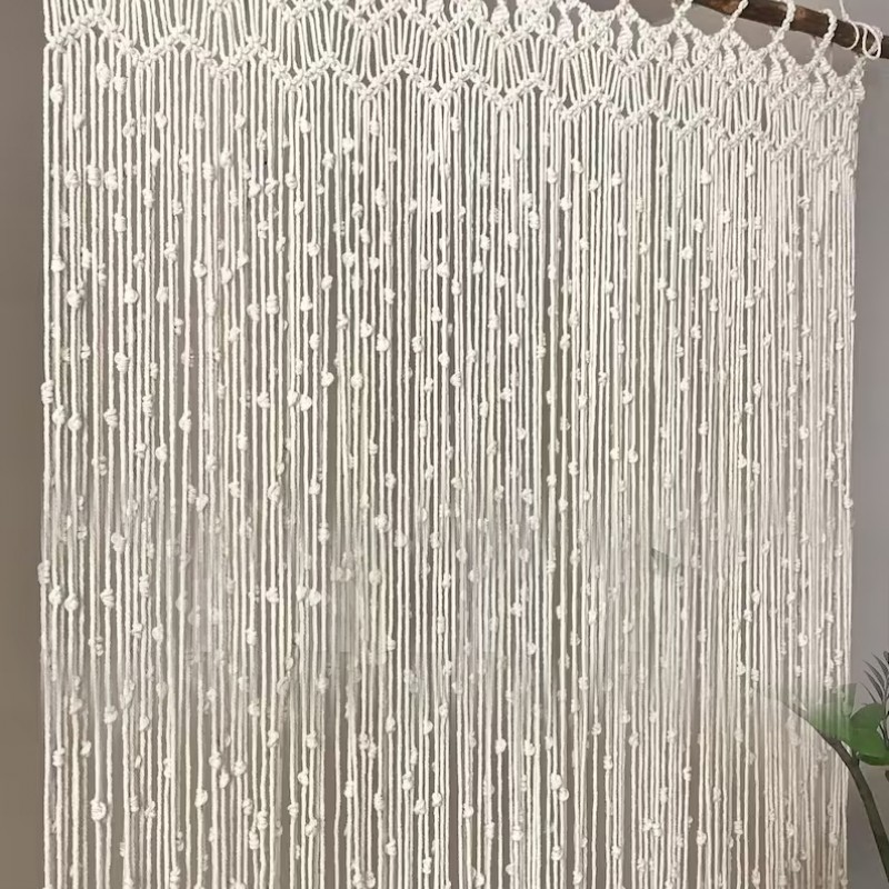 Excellent Macrame Curtain, wall hanging,Modern geometric woven tapestry,Long crochet mural curtain Rustic,Wedding backdrop ,Home decor MC#11