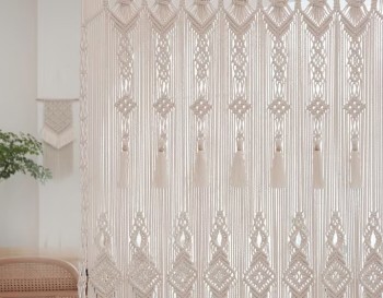 wall hanging Home decoration Macrame Curtain, Modern geometric woven tapestry Long crochet mural curtain Rustic MC#119