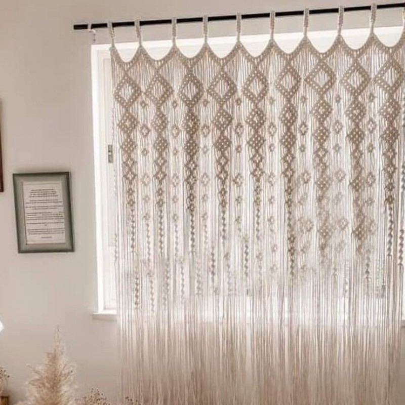 Macramé Wall Curtain / Macrame Boudoir decor / Macrame Door / Tapestry / Curtain / Wall Decoration / wedding backdrop MC#140
