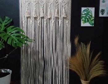 Handmade Macramé Wall Curtain / Macrame Boudoir decor / Macrame Door / Tapestry / Curtain / Wall Decoration / wedding backdrop MC#142
