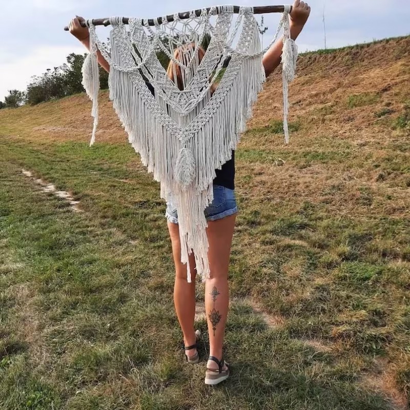 Macrame Wall Hanging, color bohemian wall decor for bedroom, living room MC#165