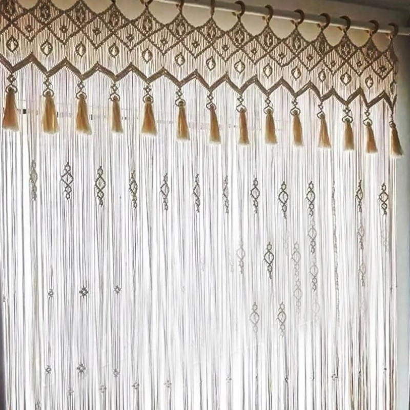 Tassel Handmade Macramé Wall Curtain / Macrame Boudoir décor / Macrame Door / Tapestry / Curtain / Wall Decoration / wedding backdrop MC#179