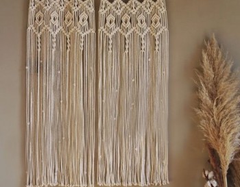 Handmade Macramé Wall Curtain / Macrame Boudoir decor/ Macrame Door / Tapestry / Curtain / Wall Decoration / wedding backdrop MC#183