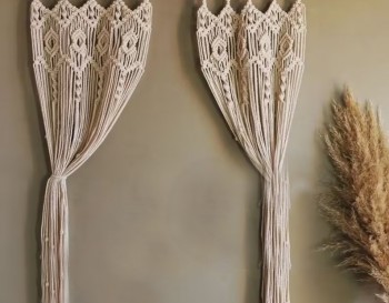 Handmade Macramé Wall Curtain / Macrame Boudoir decor/ Macrame Door / Tapestry / Curtain / Wall Decoration / wedding backdrop MC#183
