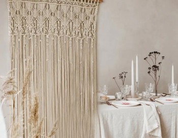 Handmade Macrame Window Curtain - Macrame Door Curtain - Boho Window Curtains - Light Blocking Window Curtain MC#212
