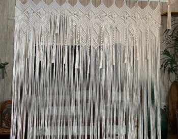 Handmade Wall hanging Home decoration Macrame Curtain, Modern geometric woven tapestry Long crochet mural curtain Rustic MC#213