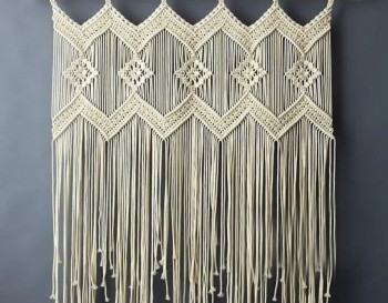 Handmade Wall hanging Home decoration Macrame Curtain, Modern geometric woven tapestry Long crochet mural curtain Rustic MC#251