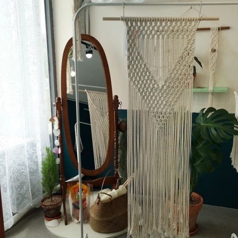 Nice look Handmade Macrame Home decoration Macrame Curtain, wall hanging Modern geometric woven tapestry Long crochet mural curtain Rustic MC#257