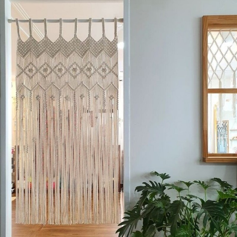 Wall hanging / Modern geometric / Woven tapestry / Macrame Curtain MC#270