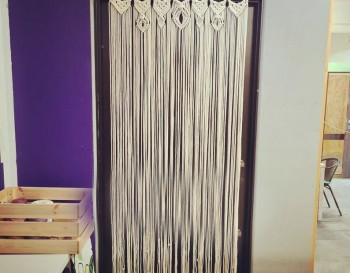 Macrame Curtain, wall hanging,Modern geometric woven tapestry,Long crochet mural curtain Rustic,Wedding backdrop ,Home decor MC#280