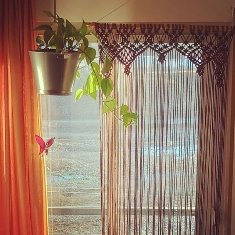 Excellent Macrame Handmade Home decor Macrame Curtain, wall hanging,Modern geometric woven tapestry,Long crochet mural curtain Rustic MC#290