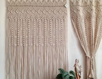 UNIQUE Macrame Curtain, wall hanging Modern geometric woven tapestry Long crochet mural curtain Home decoration latest design curtains MC#51