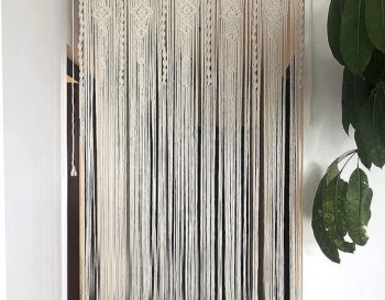 Macrame Curtain, wall hanging Modern geometric woven tapestry Long crochet mural curtain Home decoration MC#52