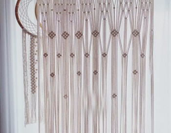 Macrame Beautiful Handmade Macrame Curtain, wall hanging Modern geometric woven tapestry Long crochet mural curtain Home decoration MC#57