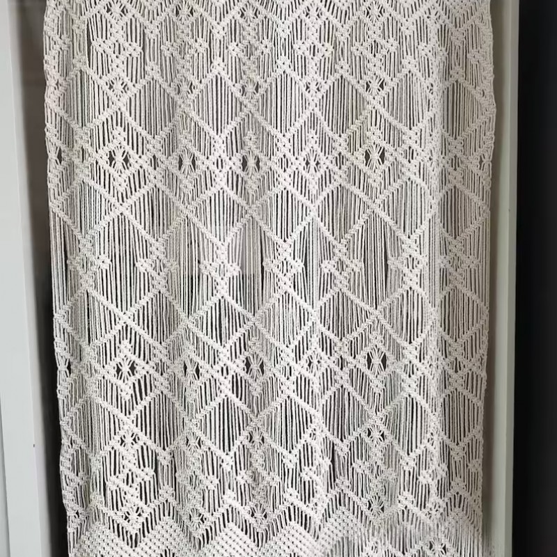 Nice Design Handmade Macrame Curtain, wall hanging Modern geometric woven tapestry Long crochet mural curtain Home decoration MC#58