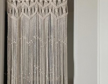 Excellent Handmade Macrame Curtain, wall hanging Modern geometric woven tapestry Long crochet mural curtain Home decoration MC#59