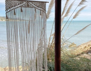 Handmade Beautiful Macrame Curtain, wall hanging,Modern geometric woven tapestry,Long crochet mural curtain Home Decoration MC#72