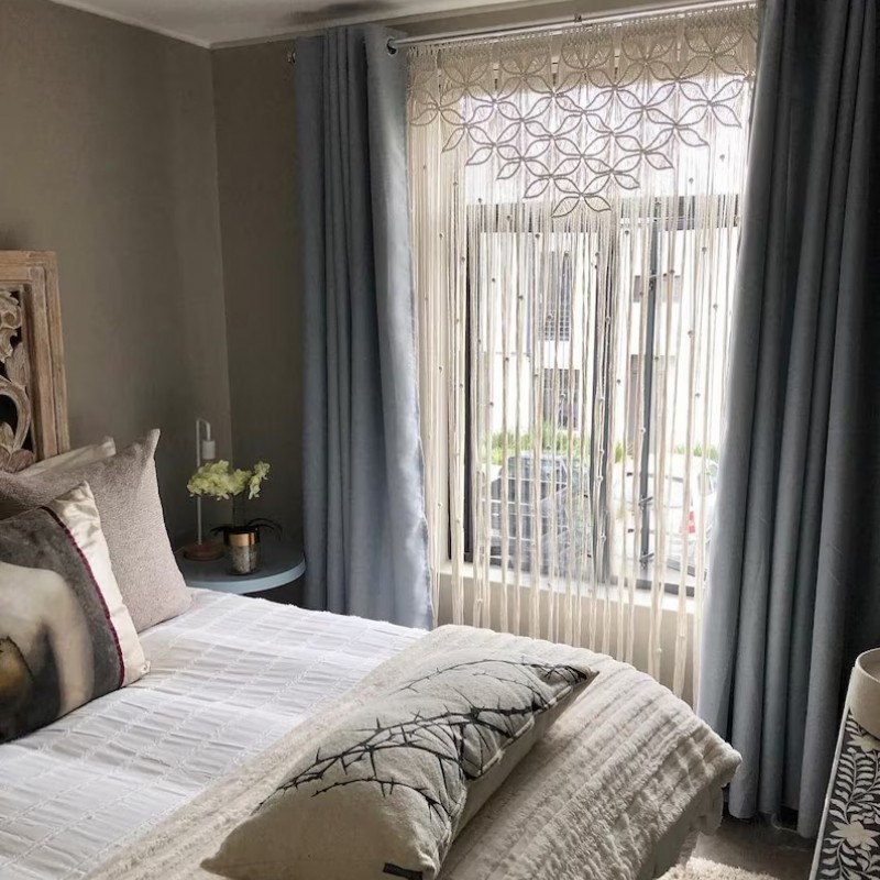 Flower Beautiful Handmade Macrame Curtain, wall hanging,Modern geometric woven tapestry,Long crochet mural curtain Home Decoration MC#73