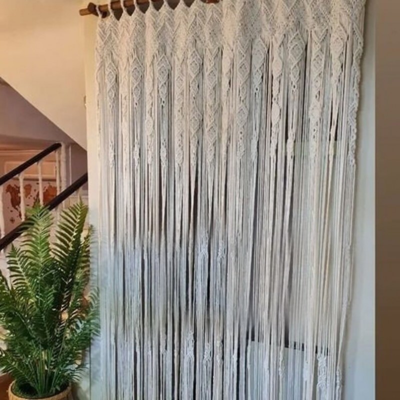 Macramé Wall Curtain / Macrame Boudoir decor/ Macrame Door / Tapestry / Curtain / Wall Decoration / wedding backdrop MC#91